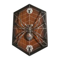 دیوارکوب عنکبوت سه بعدی فلزی با پایه چوبی